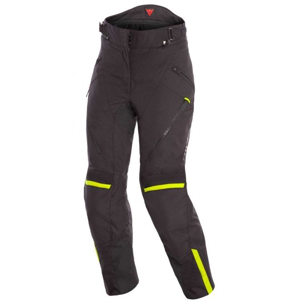 Motorcycle Trousers Dainese Tempest 2 Lady D-Dry Pants Black Fluo Yellow
