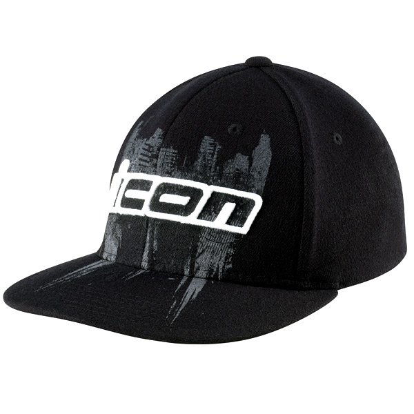 Motorcycle Caps ICON Abrasion Flatbill Hat Black