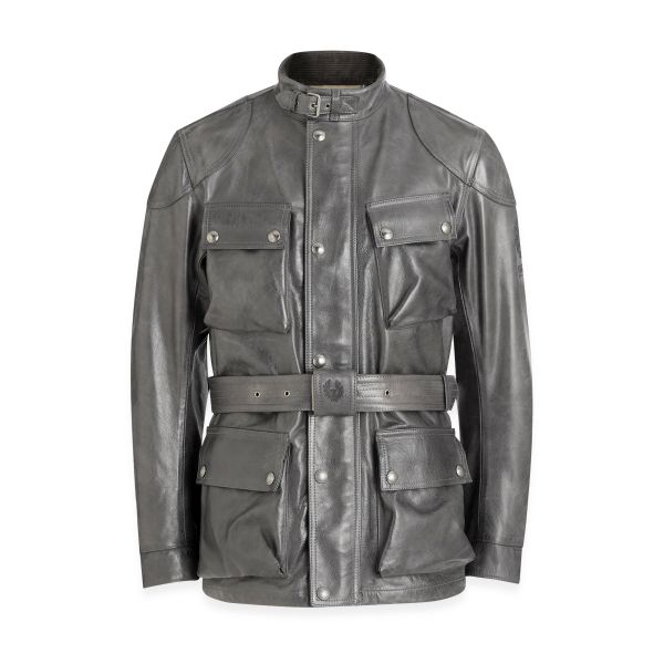 Motorcycle Coats Belstaff Trialmaster Leather Granite Grey