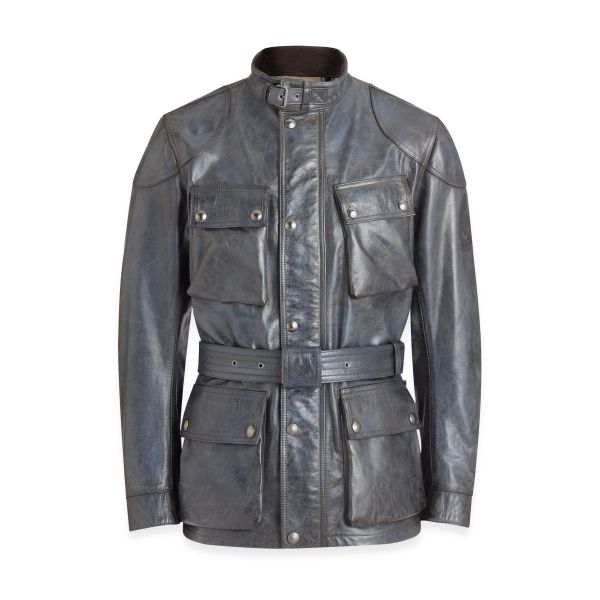 Motorcycle Coats Belstaff Trialmaster Leather Insignia Blue