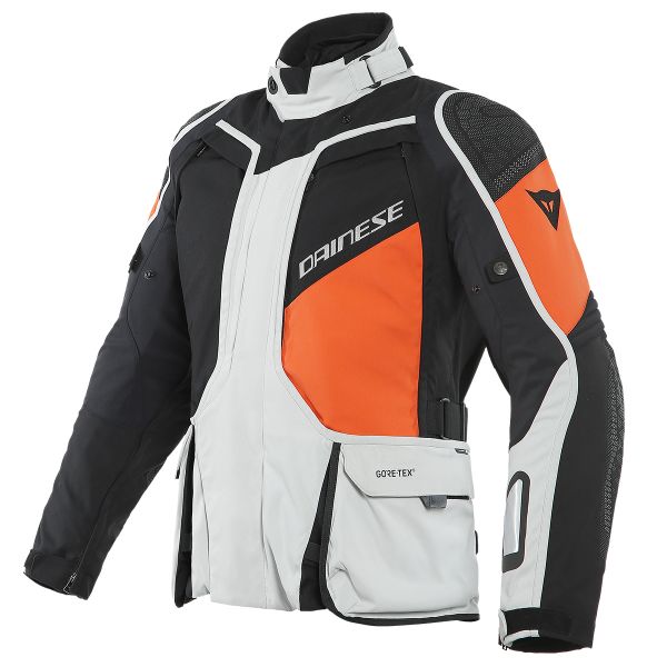 Motorcycle Coats Dainese D-Explorer 2 Gore-Tex Glacier Grey Orange Black