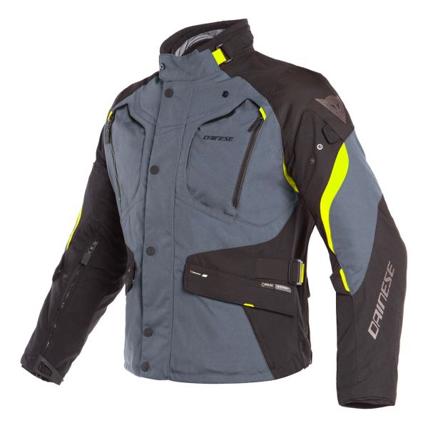Motorcycle Coats Dainese Dolomiti Gore-Tex Ebony Black Fluo Yellow