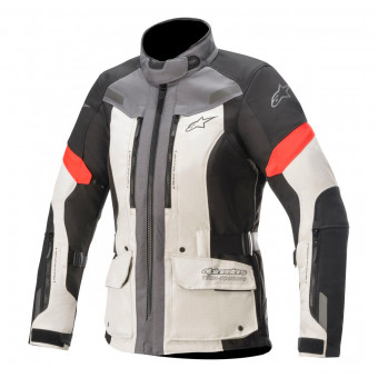 Motorcycle Coats Alpinestars Stella Valparaiso V3 Drystar Light Gray Dark Gray Red