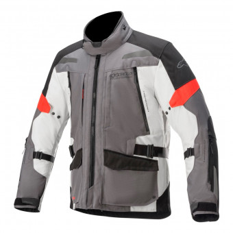 Motorcycle Coats Alpinestars Valparaiso V3 Drystar Dark Gray Light Gray Red