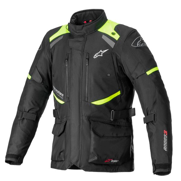 Motorcycle Coats Alpinestars Andes V3 Drystar Black Yellow Fluo