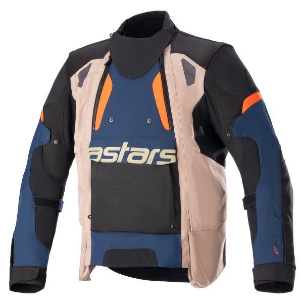 Motorcycle Coats Alpinestars Halo Drystar Dark Blue Khaki Flame Orange Motorcycle Coats Alpinestars Halo Drystar Dark Blue Khaki Flame Orange