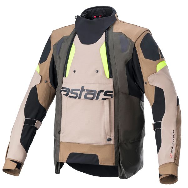 Motorcycle Coats Alpinestars Halo Drystar Dark Khaki Sand Yellow Fluo Motorcycle Coats Alpinestars Halo Drystar Dark Khaki Sand Yellow Fluo