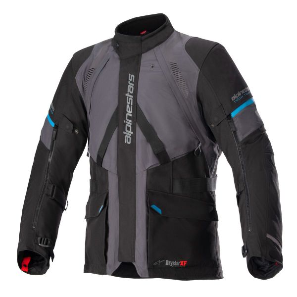Motorcycle Coats Alpinestars Monteira Drystar XF Tar Gray Black Methyl Blue