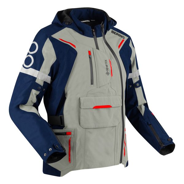 Motorcycle Coats Bering Austral Gore-Tex Navy Grey Red