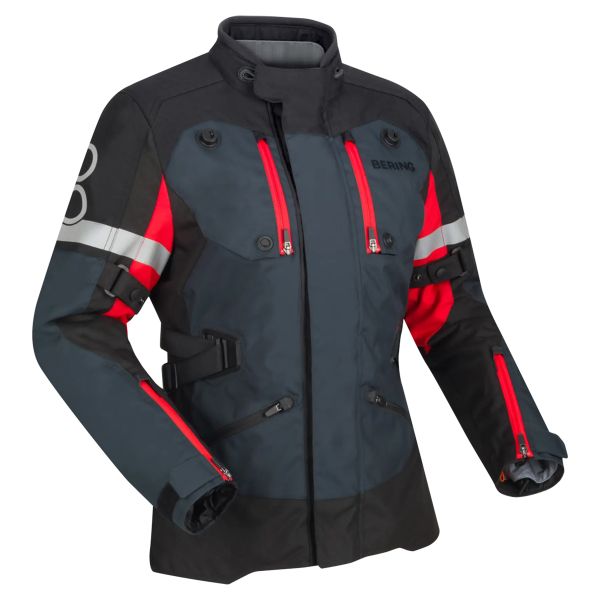 Motorcycle Coats Bering Lady Halifax Black Anthracite Red