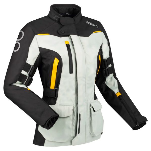 Motorcycle Coats Bering Lady Zephyr Black Grey Yellow Motorcycle Coats Bering Lady Zephyr Black Grey Yellow