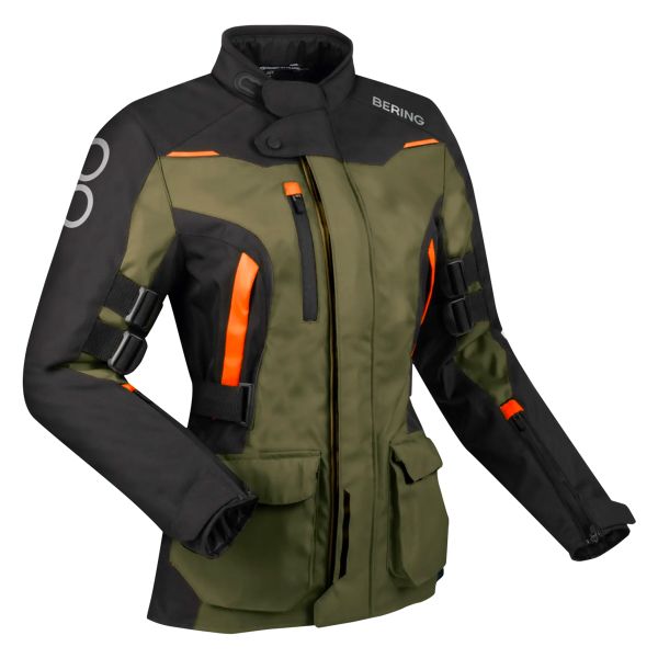 Motorcycle Coats Bering Lady Zephyr Black Kaki Orange