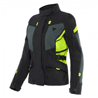 Motorcycle Coats Dainese Carve Master 3 Lady Gore-Tex Black Ebony Fluo Yellow