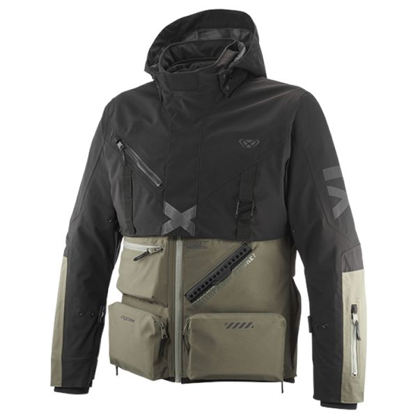 Motorcycle Coats Ixon Etna Kahki Black Motorcycle Coats Ixon Etna Kahki Black