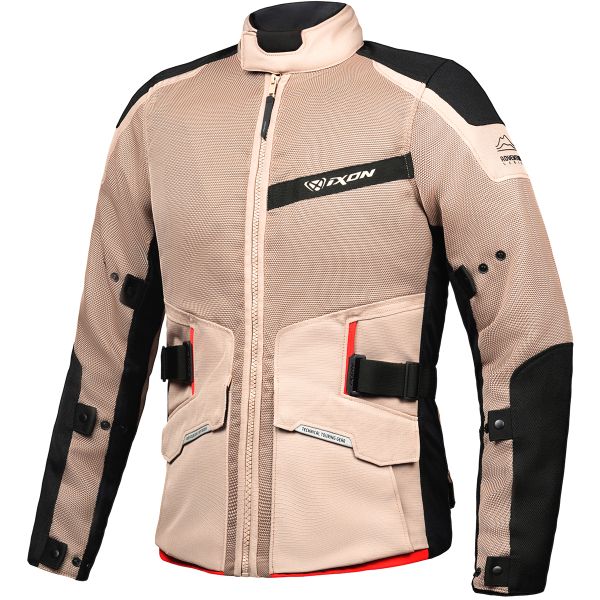 Motorcycle Coats Ixon M-Njord Sand Black Red