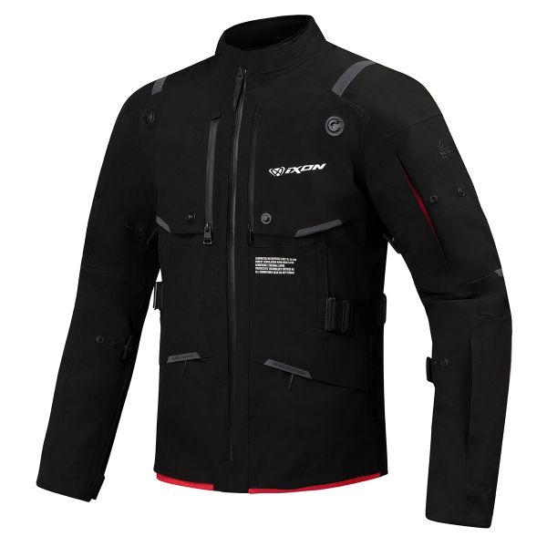 Motorcycle Coats Ixon M-Skeid Black Bright Red