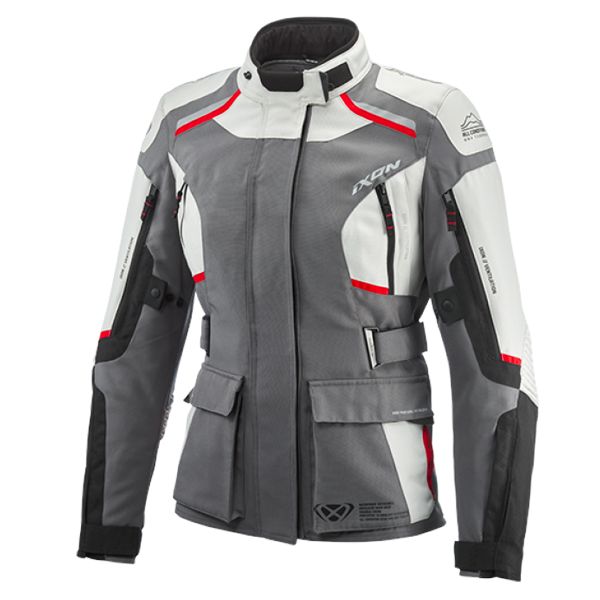 Motorcycle Coats Ixon Midgard Lady Grey Black Red Motorcycle Coats Ixon Midgard Lady Grey Black Red