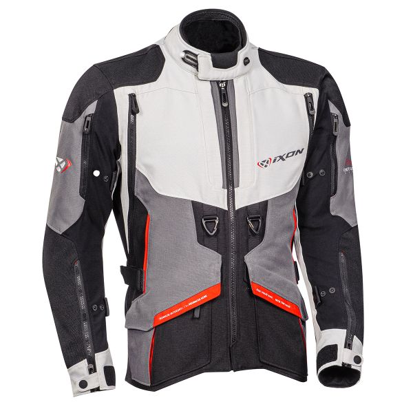 Motorcycle Coats Ixon Ragnar Black Grey Red Motorcycle Coats Ixon Ragnar Black Grey Red