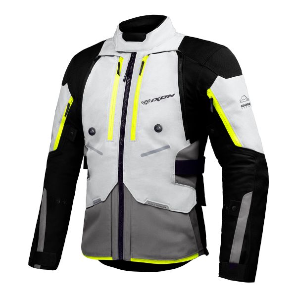 Motorcycle Coats Ixon Vidar Grey Black Bright Yellow