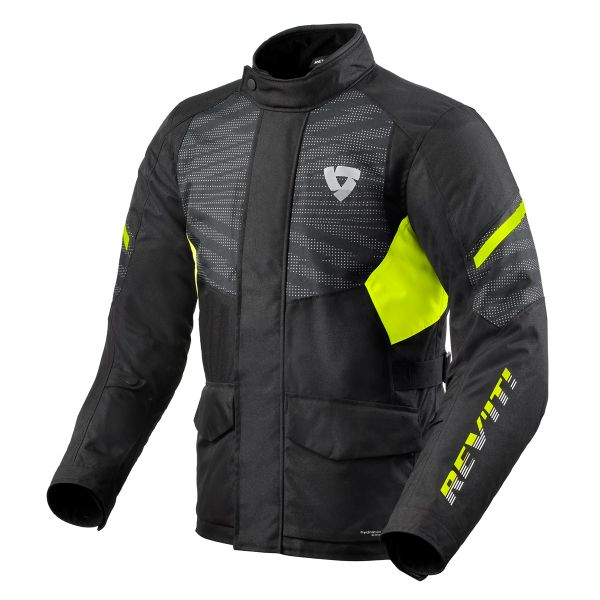 Motorcycle Coats REV'IT Duke H2O Black Neon Yellow