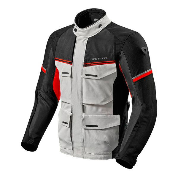 Motorcycle Coats REV'IT Outback 3 Silver Red