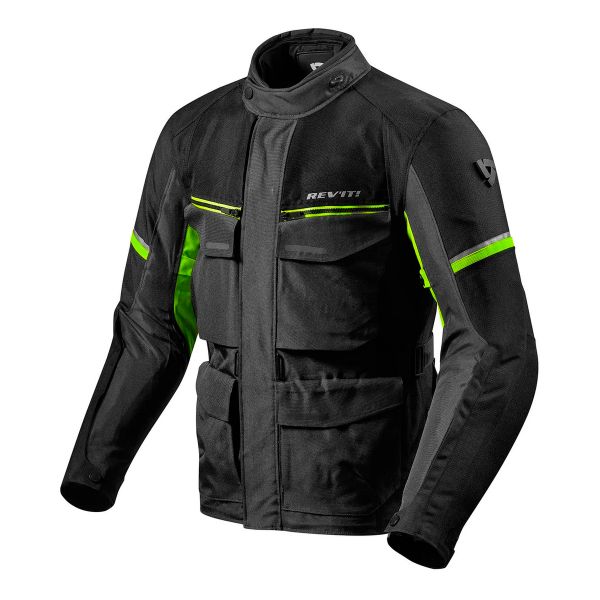Motorcycle Coats REV'IT Outback 3 Black Yellow Neon Motorcycle Coats REV'IT Outback 3 Black Yellow Neon