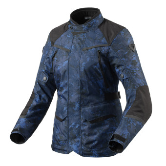 Motorcycle Coats REV'IT Voltiac 3 H2O Ladies Camo Blue