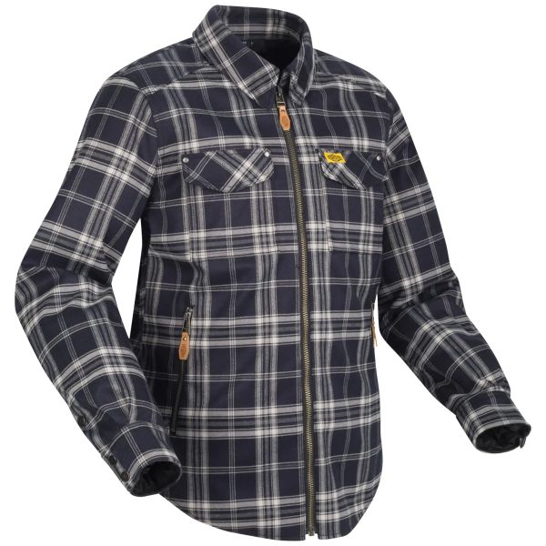 Motorcycle Coats Segura Traffic White Navy Overshirt Motorcycle Coats Segura Traffic White Navy Overshirt