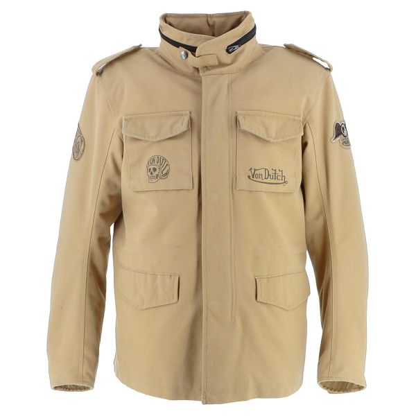Motorcycle Coats Von Dutch Section Khaki Cotton Canvas