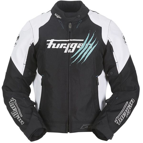 Motorcycle Jackets Furygan Genesis Claw Lady White Turquoise