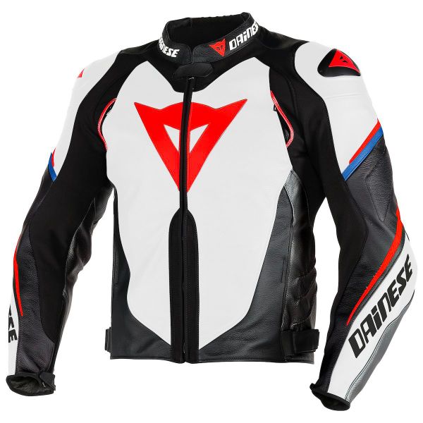 Motorcycle Jackets Dainese Super Speed D1 Perf White Black Fluo Red