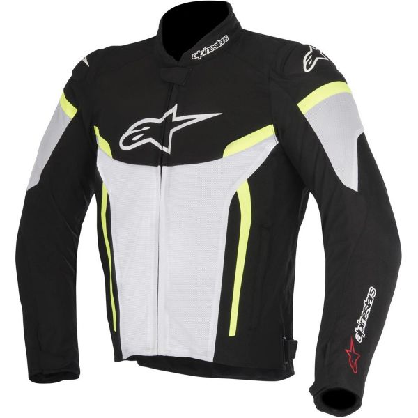 Motorcycle Jackets Alpinestars T-GP Plus R V2 Air Black White Yellow Fluo