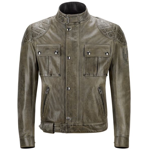 Motorcycle Jackets Belstaff Brooklands Leather Combat Green