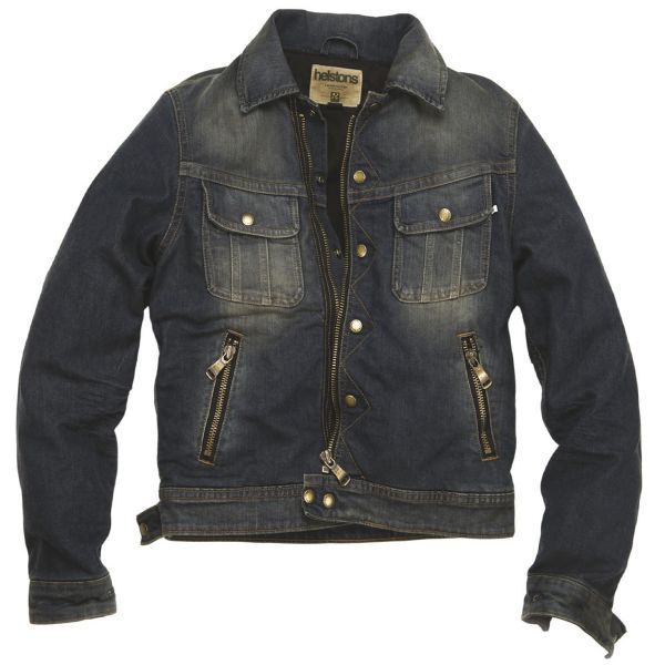 Motorcycle Jackets Helstons Cannonball Cotton Denim Dirty