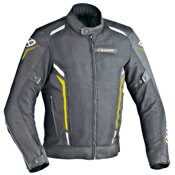 Motorcycle Jackets Ixon Cooler Black White Bright Yellow