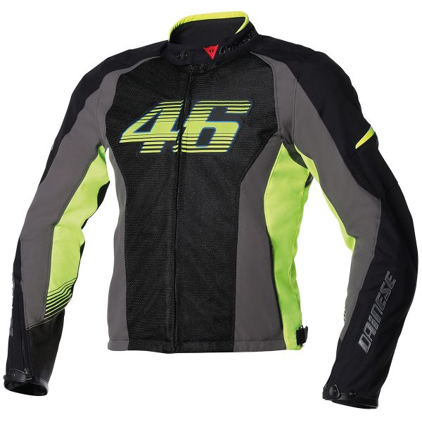 Motorcycle Jackets Dainese VR46 Air Black Yellow fluo