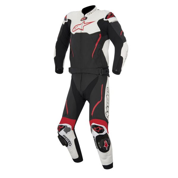 Leather Motorcycle Suits Alpinestars Atem Suit 2PC Black White Red