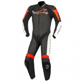 Leather Motorcycle Suits Alpinestars Challenger V2 Black White Red Fluo