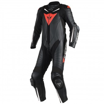 Leather Motorcycle Suits Dainese Laguna Seca D1 1 PC. Perforated Black White