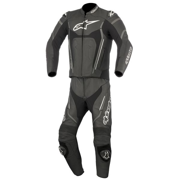 Leather Motorcycle Suits Alpinestars Motegi V2 2PC Black Anthracite White