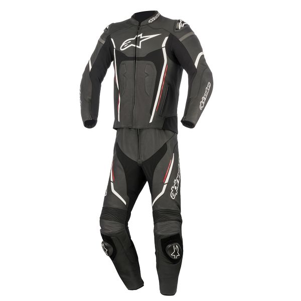 Leather Motorcycle Suits Alpinestars Motegi V2 2PC Black White Red