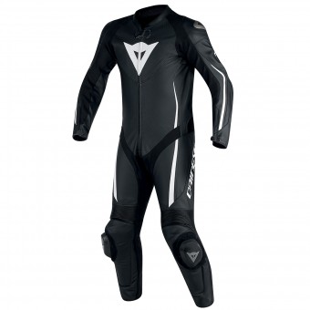 Leather Motorcycle Suits Dainese Assen 1PC Perf Black White