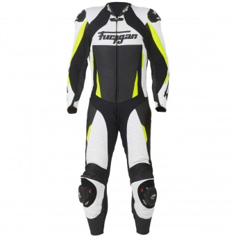 Leather Motorcycle Suits Furygan Full Apex White Yellow Fluo Black