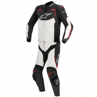 Leather Motorcycle Suits Alpinestars GP PRO 2PC Black White Red