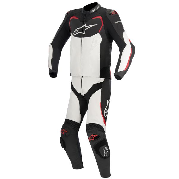 Leather Motorcycle Suits Alpinestars GP PRO 2PC Black White Red Leather Motorcycle Suits Alpinestars GP PRO 2PC Black White Red
