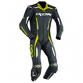 Leather Motorcycle Suits Ixon Vortex EPI Black White Yellow