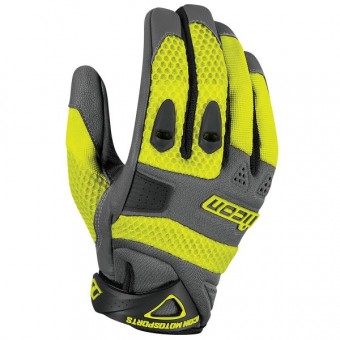 Motorcycle Gloves ICON Anthem Hi-Viz Yellow