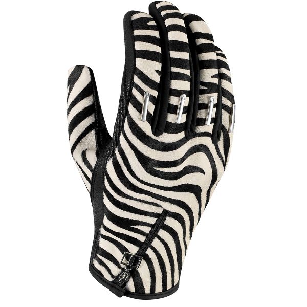 Motorcycle Gloves ICON Catwalk Zebra