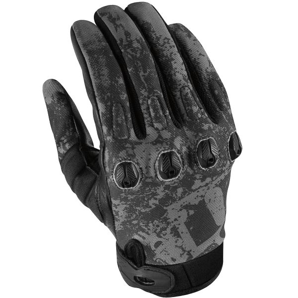 Motorcycle Gloves ICON Etched Grey