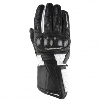 Motorcycle Gloves V'Quattro RL-17 Black White